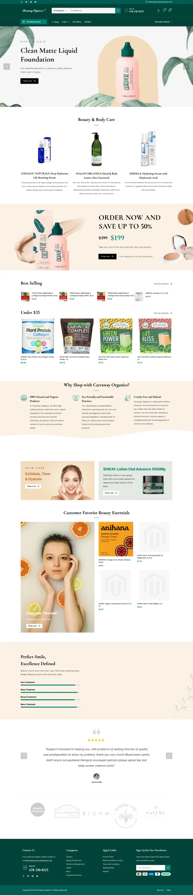 Разработка eCommerce сайта Carraway Organics